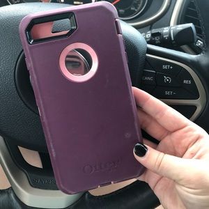 Pink and purple otter box for iPhone 7/8 plus